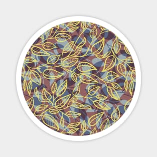 Minimalist Leaf Line Art Illustration as a Seamless Surface Pattern Design Magnet